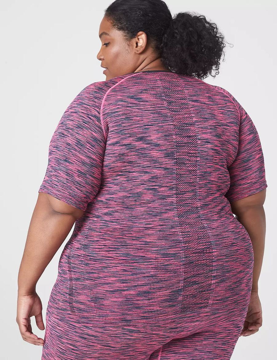 Pink Lane Bryant LIVI Seamless Fitted Spacedye Top Women T Shirts | DKW896BT