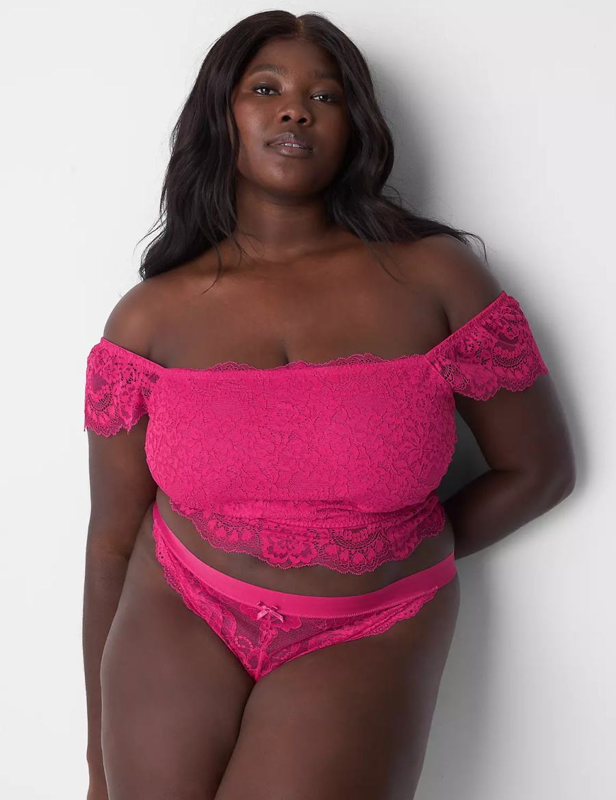 Pink Lane Bryant Lace Crop Top Women Bralettes | YBX9839HA