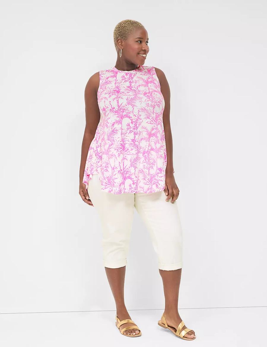 Pink Lane Bryant Max Swing Sleeveless High-Neck Tunic Women T Shirts | GUV8028LX