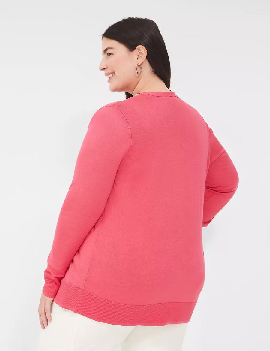 Pink Lane Bryant Modern Long-Sleeve Open-Front Women Cardigan | EHH3470NJ