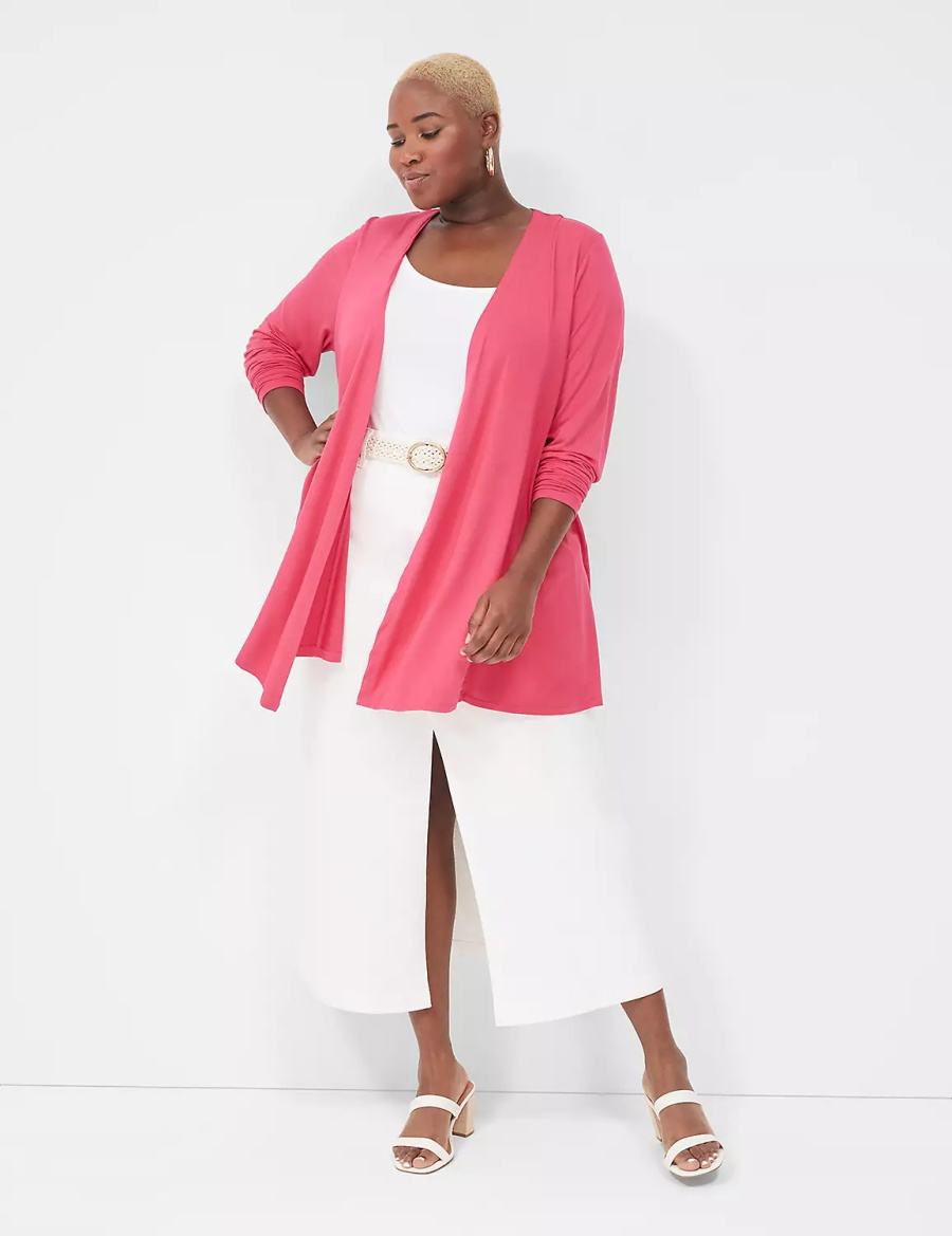 Pink Lane Bryant Open-Front Fit & Flare Overpiece Women Robe | YUP8828QU