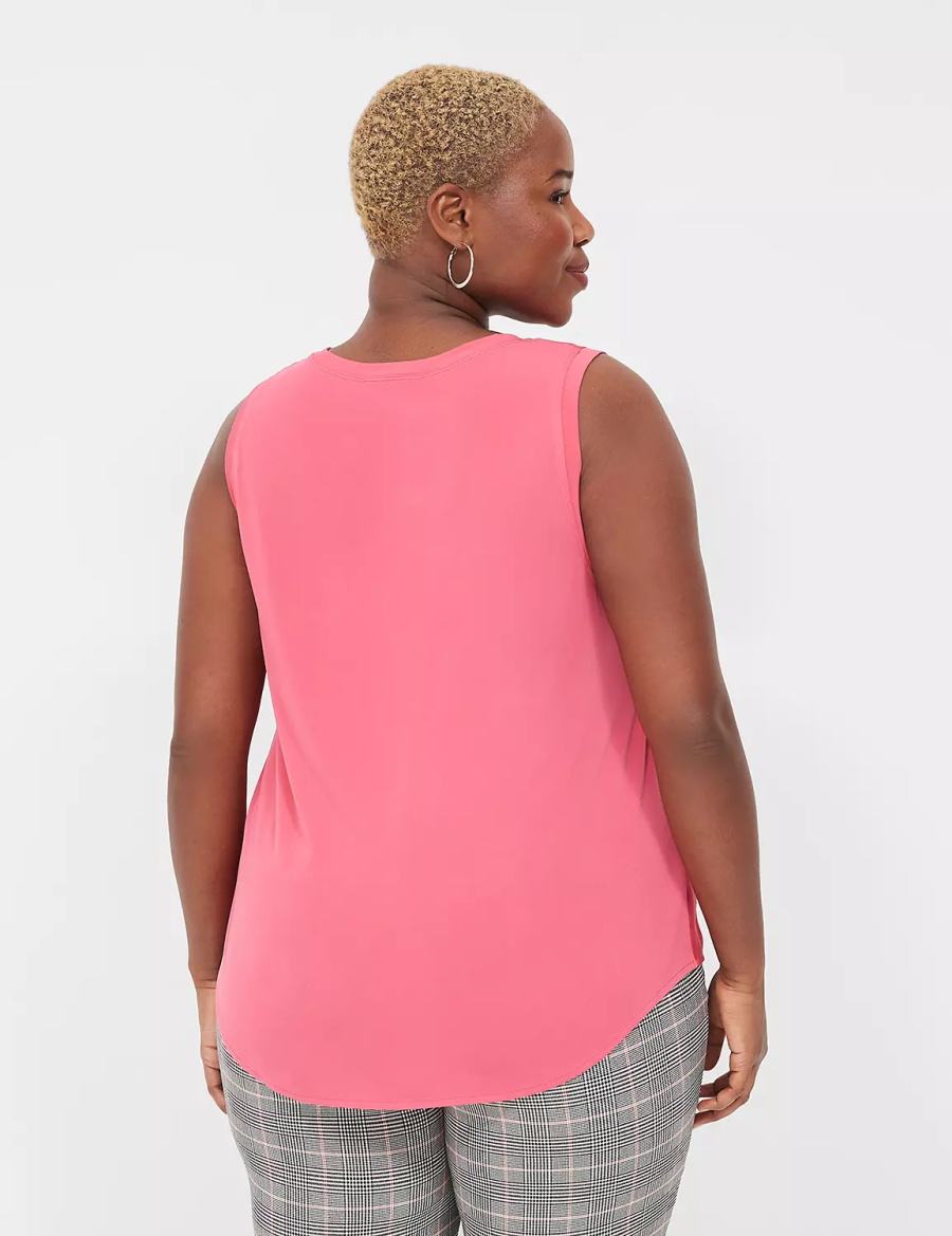 Pink Lane Bryant Satin & Matte Jersey Women Tank Top | TNY2184FL