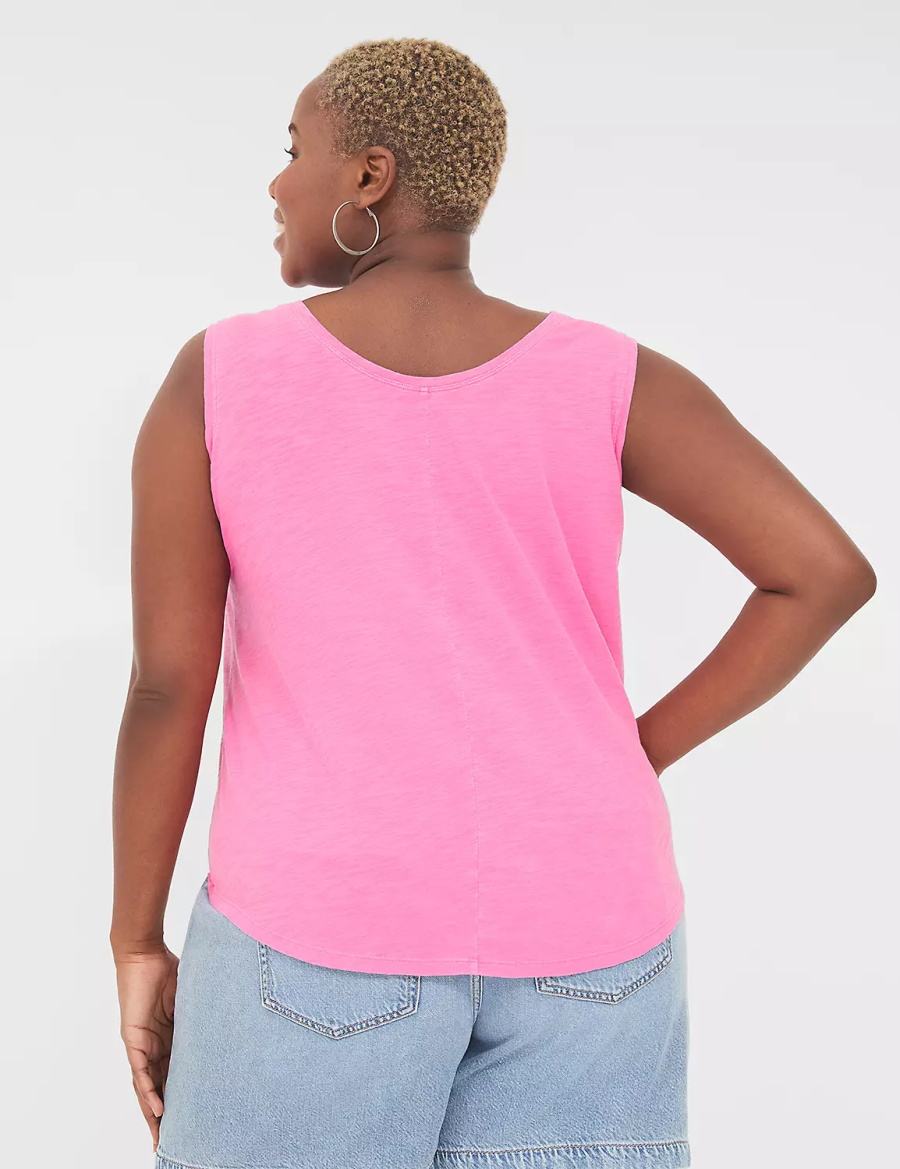 Pink Lane Bryant Scoop-Neck Women Tank Top | XOV1220YX