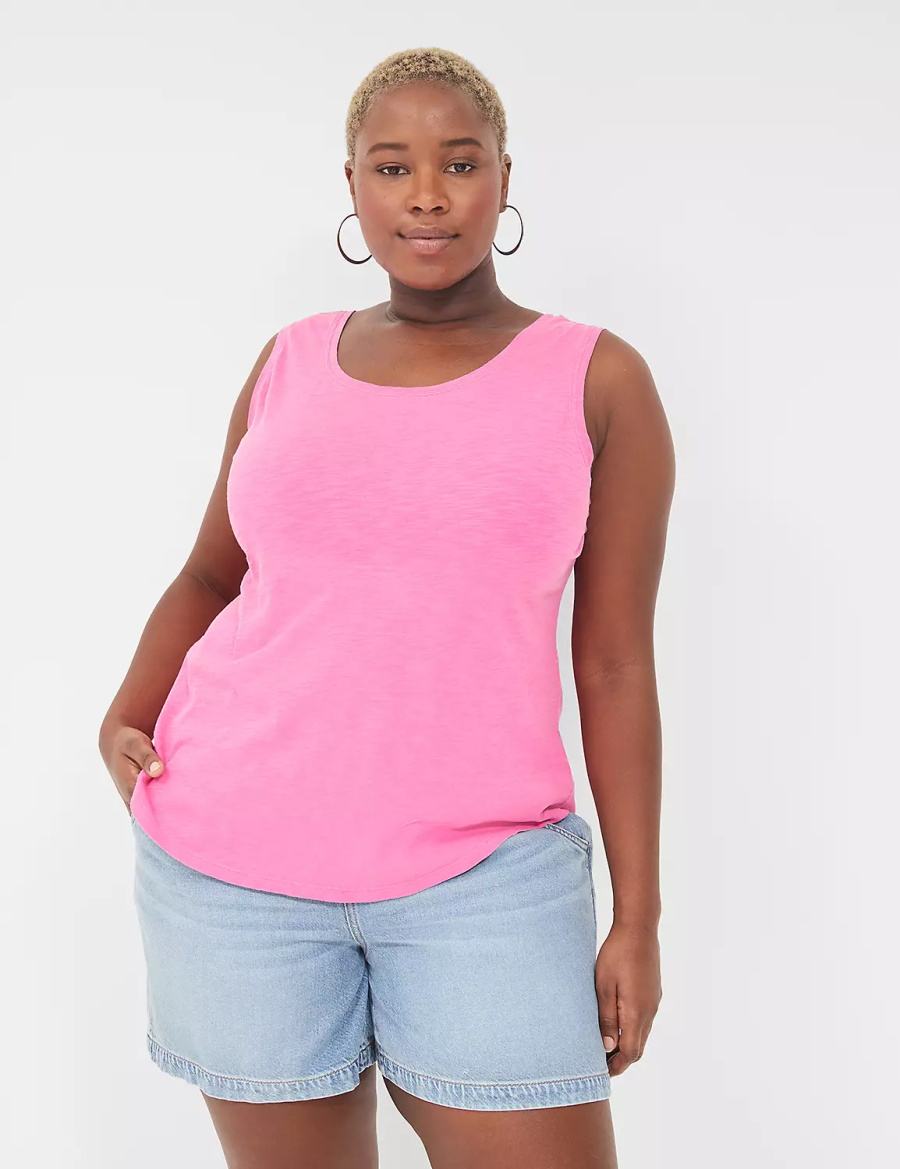 Pink Lane Bryant Scoop-Neck Women Tank Top | XOV1220YX