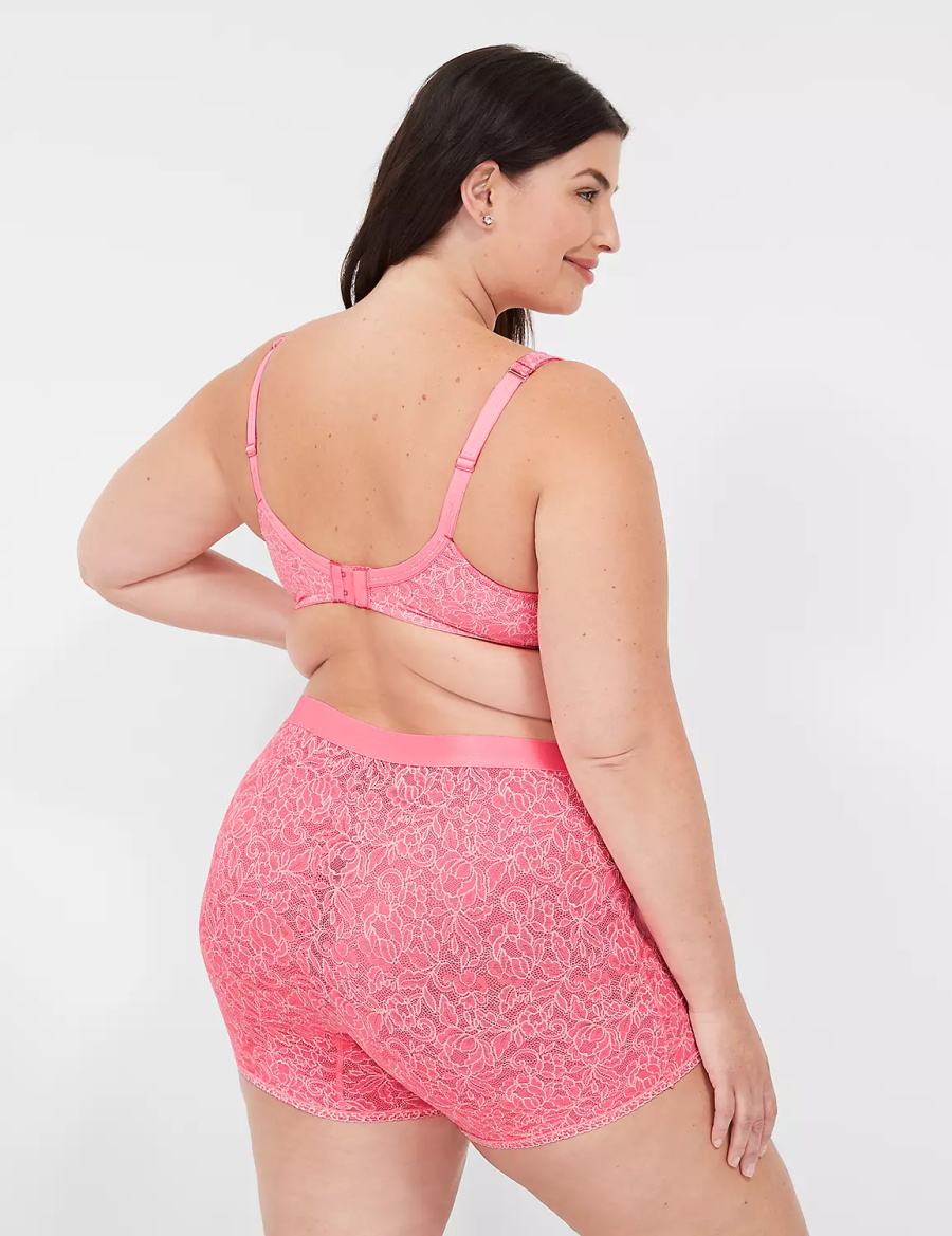 Pink Lane Bryant Stretch Lace Boxer Women Briefs | HWH227YZ