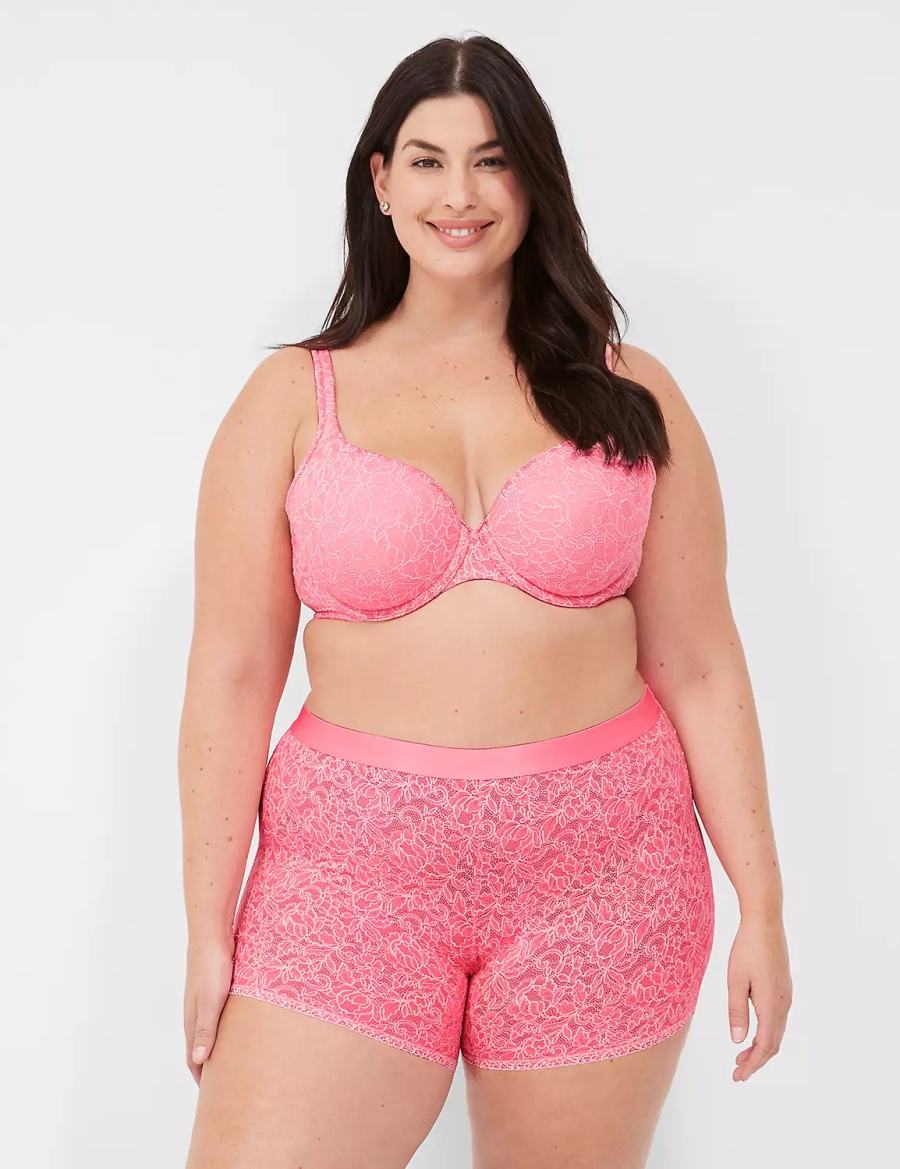 Pink Lane Bryant Stretch Lace Boxer Women Briefs | HWH227YZ