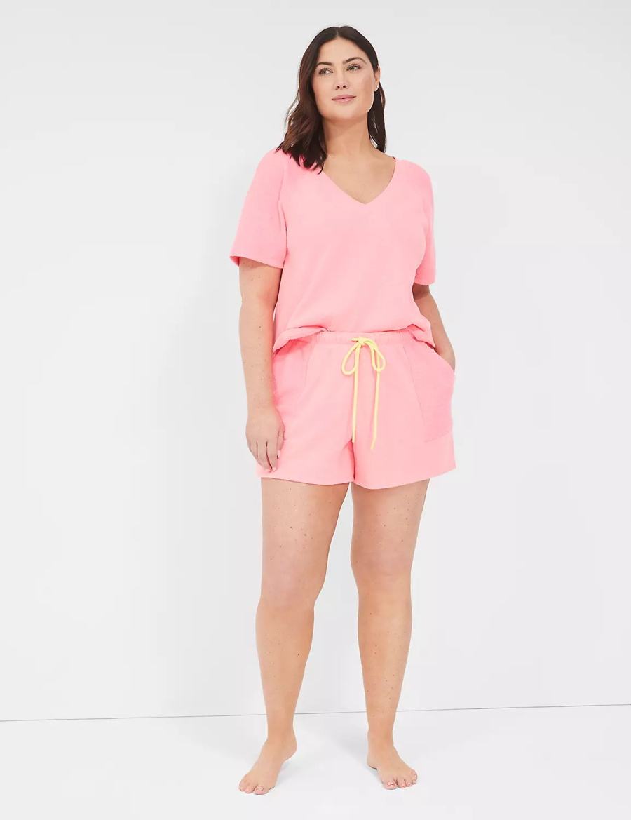 Pink Lane Bryant Terry Fleece Boyfriend Women Shorts | LRA1863LB