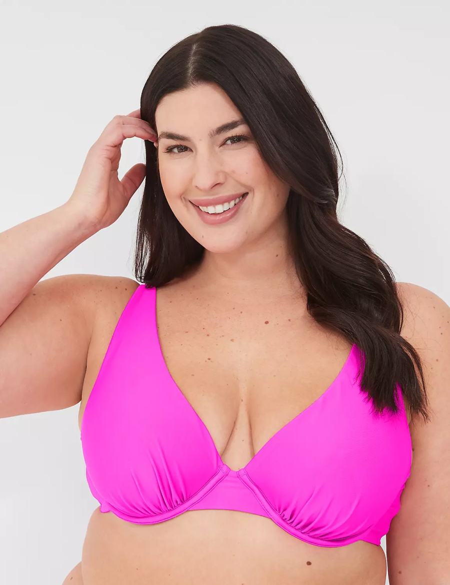 Pink Lane Bryant Underwire Plunge Women Bikini Top | MUA8128HE