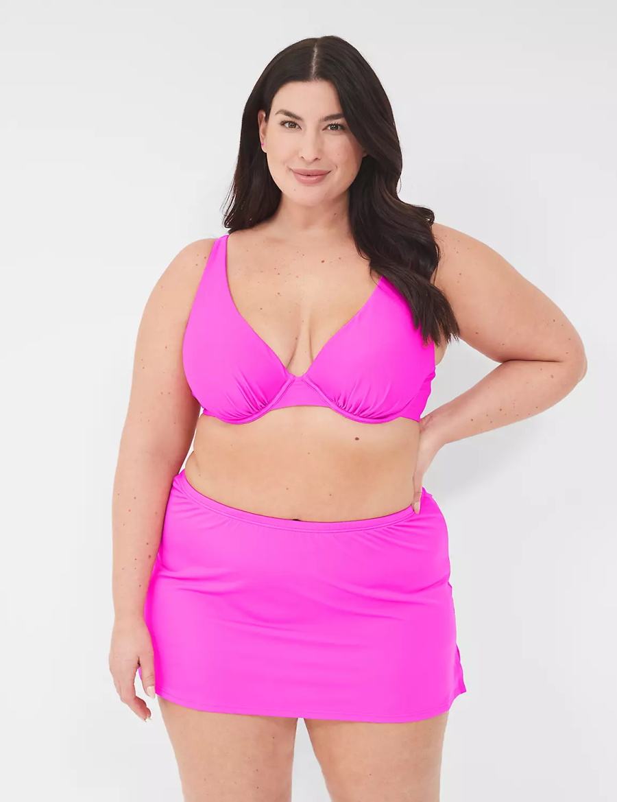 Pink Lane Bryant Underwire Plunge Women Bikini Top | MUA8128HE