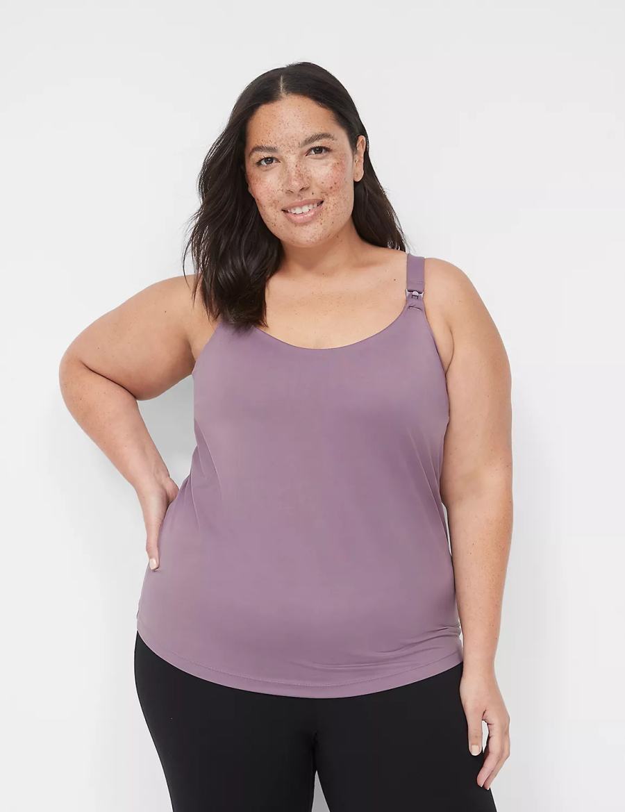 Purple Lane Bryant Comfort Bliss Nursing Cami Women Bralettes | ZTQ2310RQ