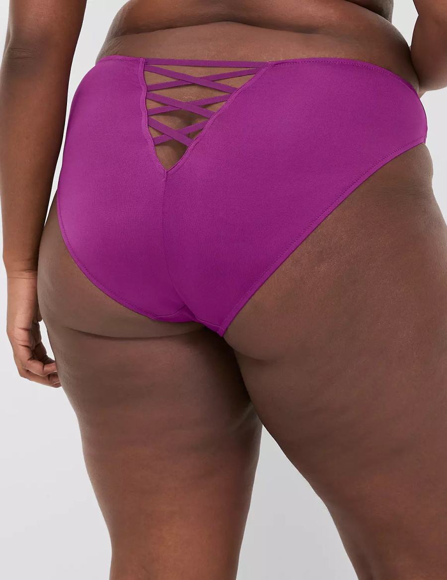 Purple Lane Bryant Embroidered French Women Briefs | ROO593EP