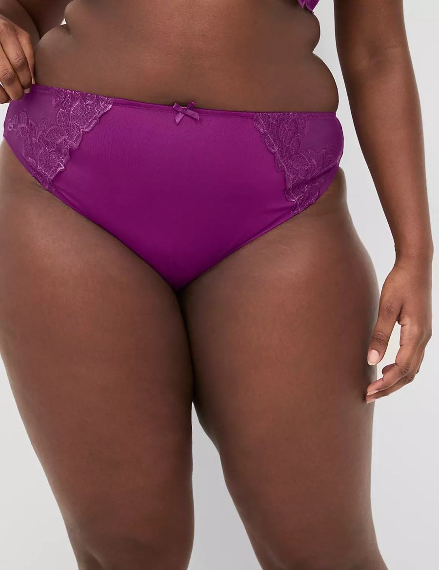 Purple Lane Bryant Embroidered French Women Briefs | ROO593EP