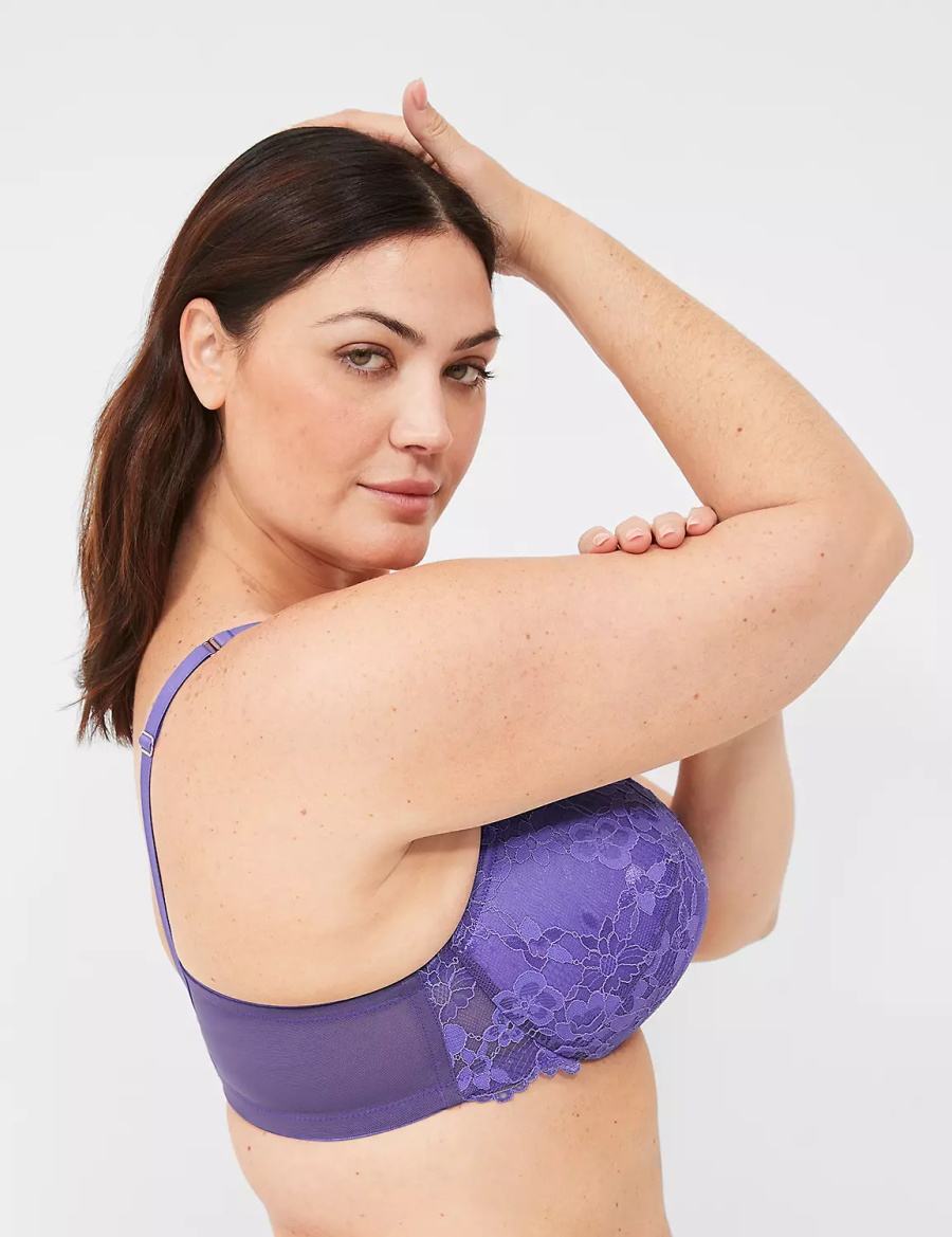 Purple Lane Bryant Lace Max Boost Plunge Women Bralettes | YDC2642AK