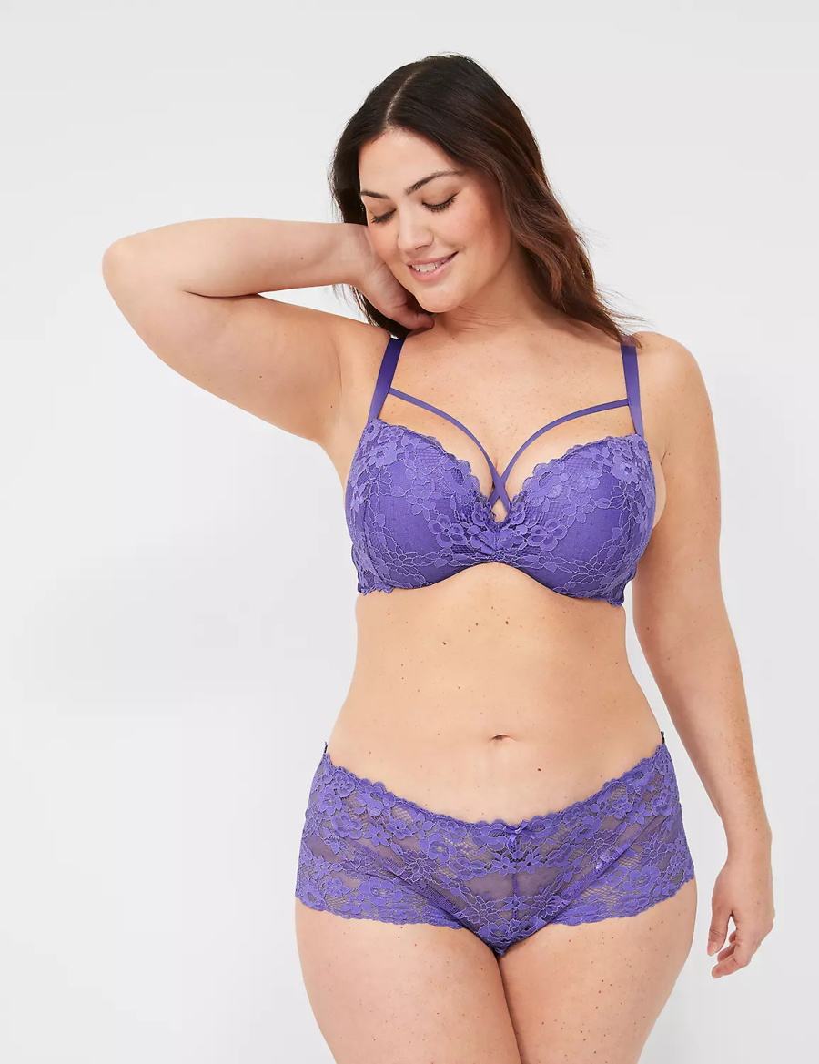 Purple Lane Bryant Lace Max Boost Plunge Women Bralettes | YDC2642AK