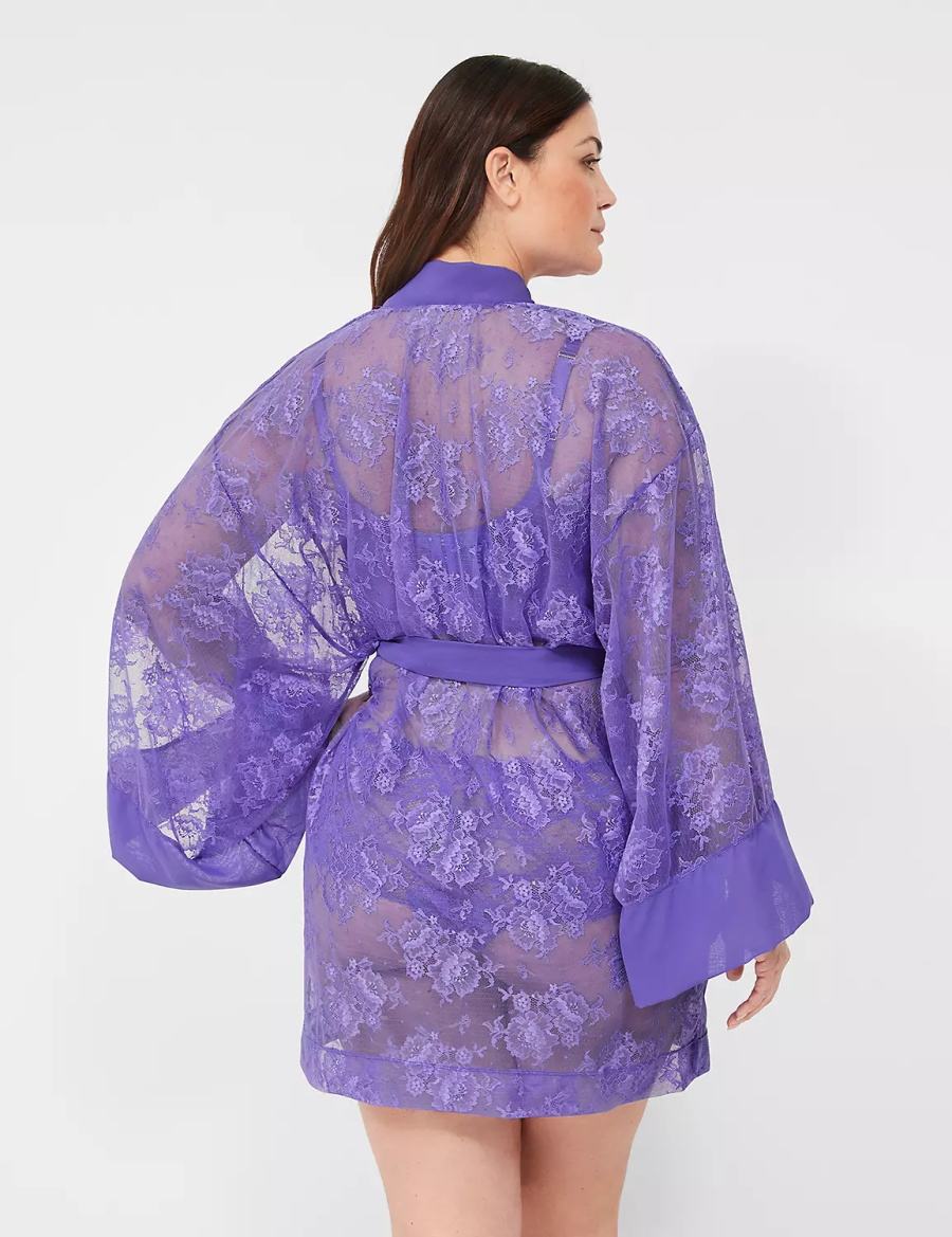 Purple Lane Bryant Lace Women Robe | OZJ9931PS