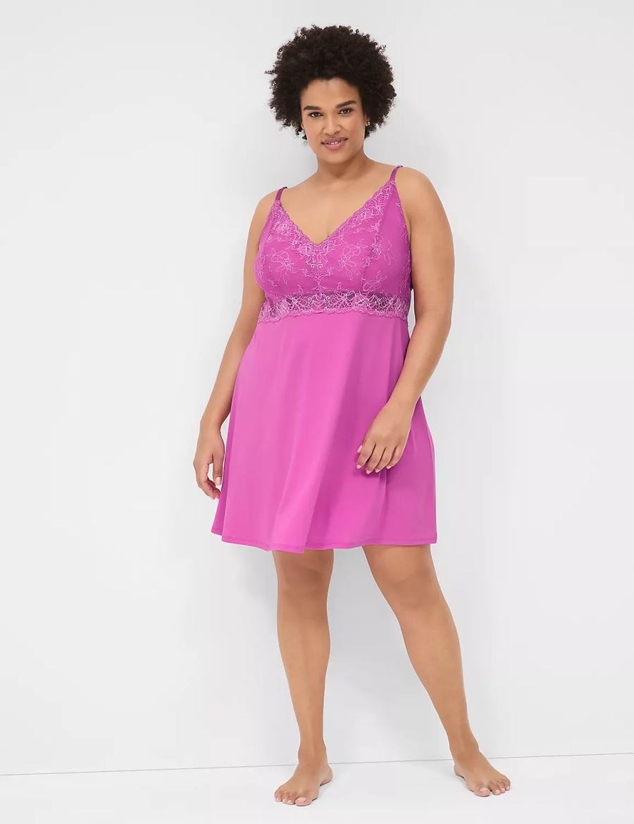 Purple Lane Bryant Modern Romance Chemise Women Dress | ESE5214ZC