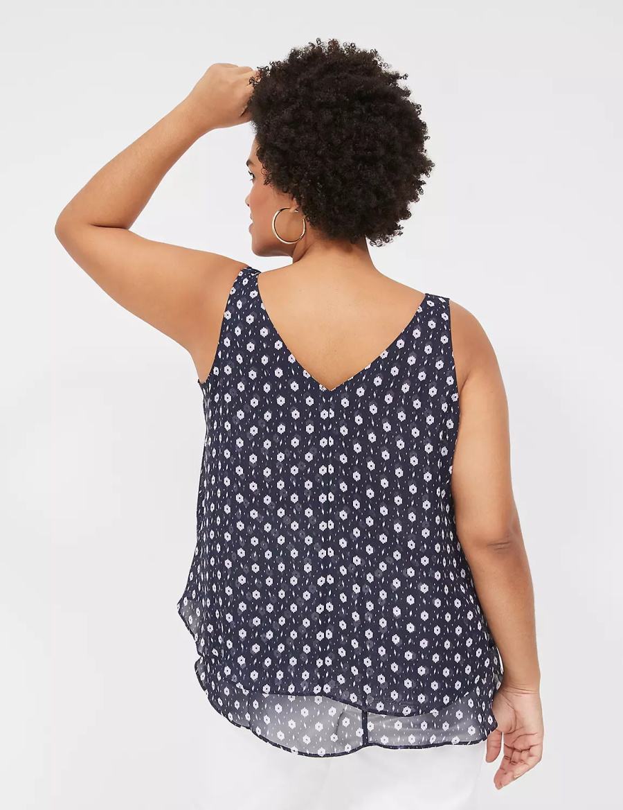 Purple Lane Bryant Swing Double-Layer Chiffon Women Tank Top | YWI7441CY