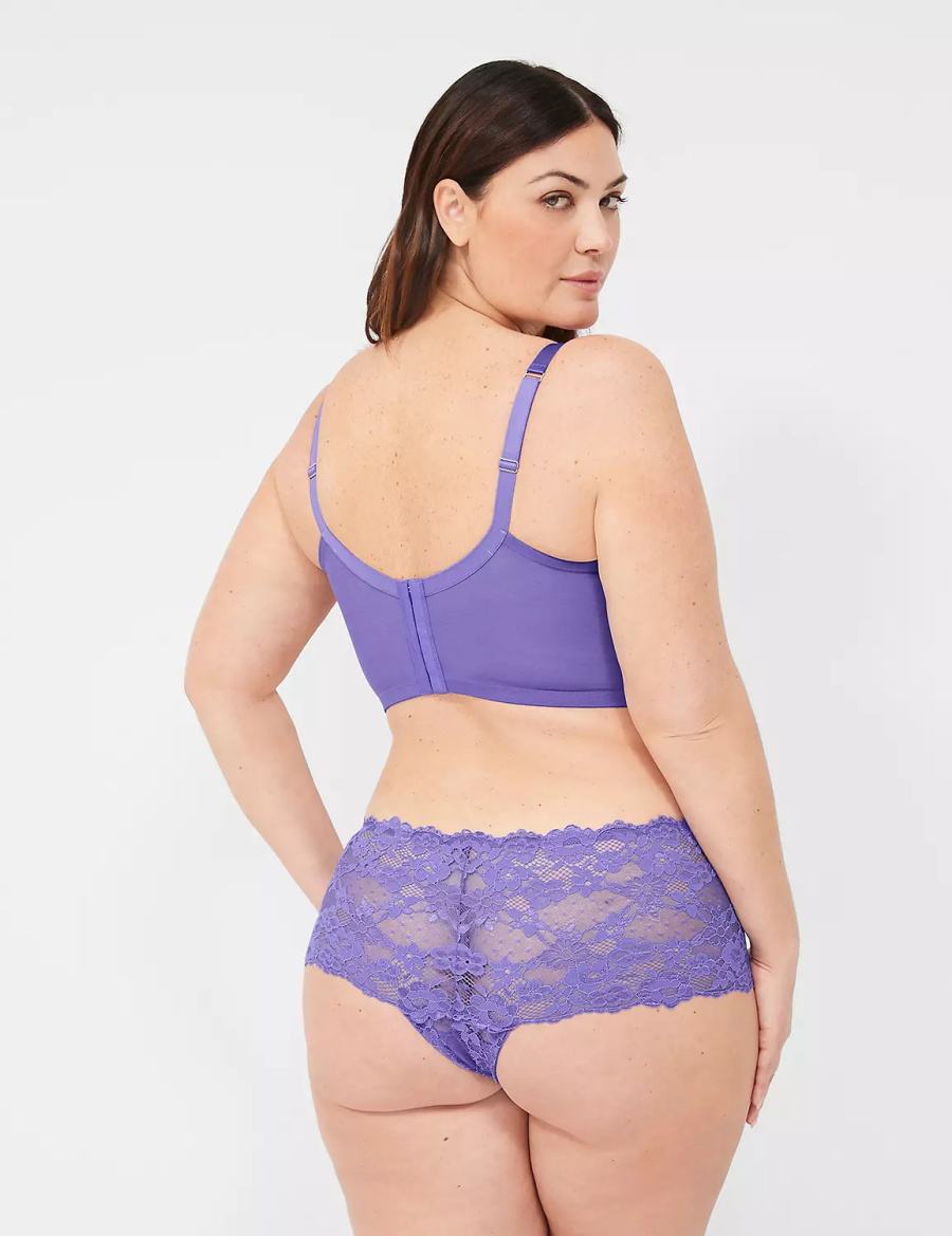 Purple Lane Bryant Unlined Longline Women Balconette Bra | IFO9299UR