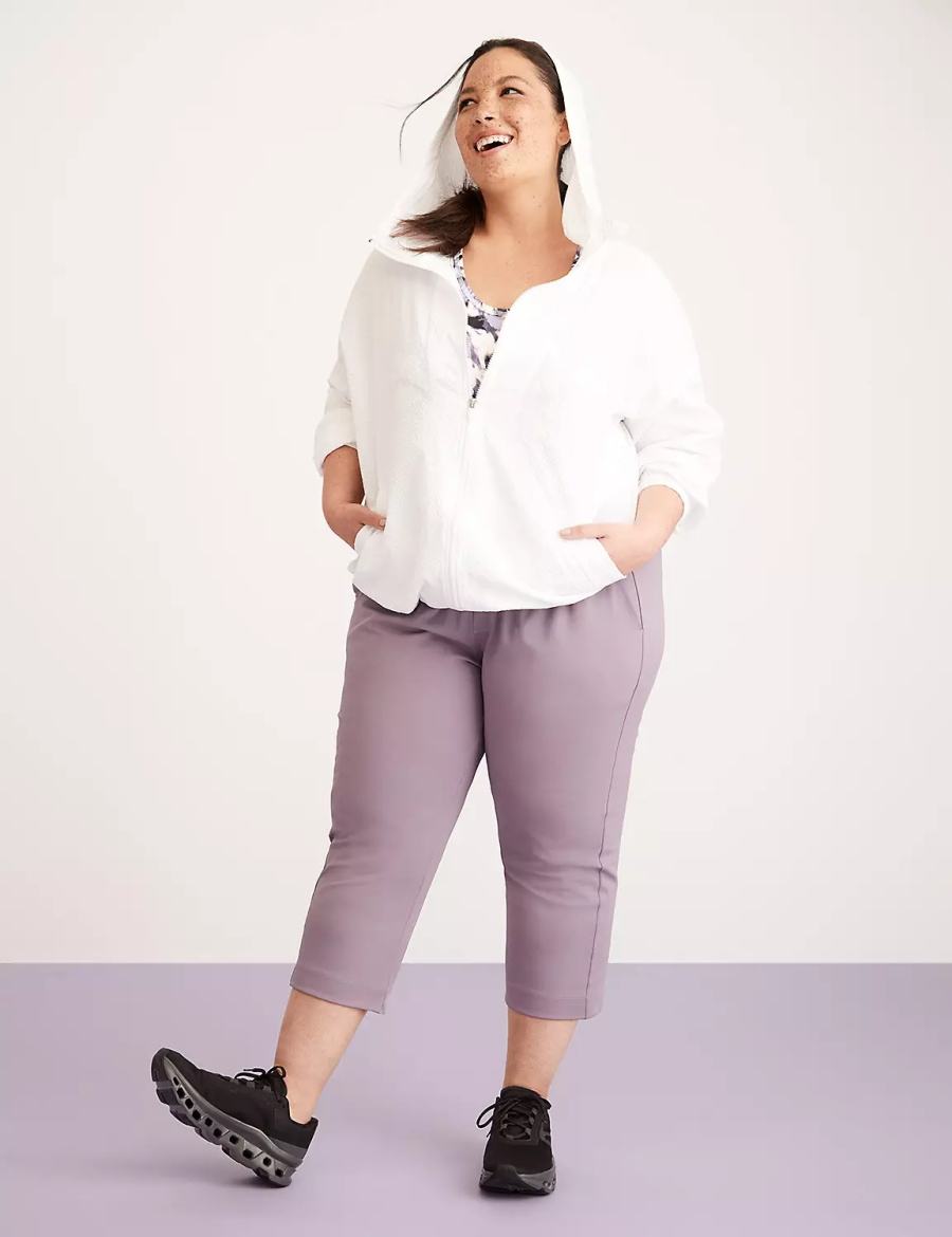 Purple Olive Lane Bryant LIVI Knit Capri Women Pants | XBY3885KL