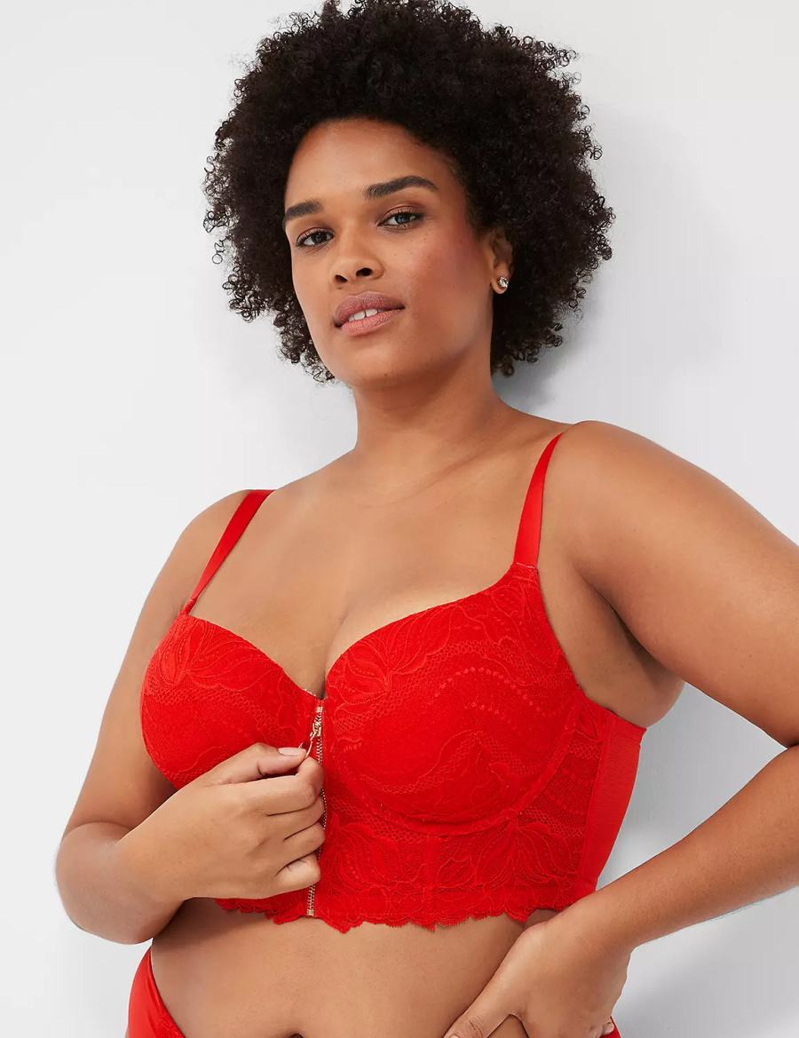 Red Lane Bryant Boost Longline Women Balconette Bra | HWU2956FB