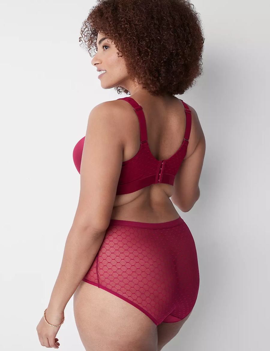 Red Lane Bryant No-Show Full with Lace Women Briefs | XPV4412IP