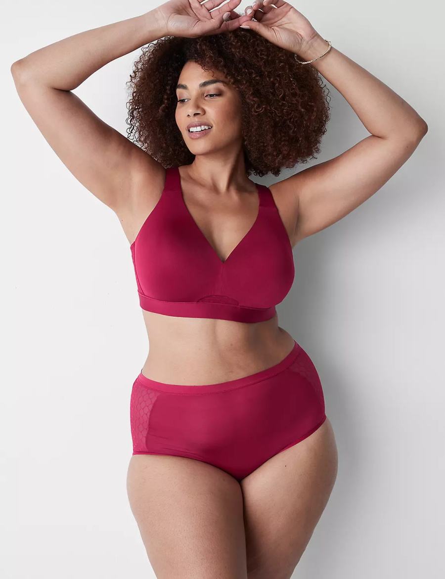 Red Lane Bryant No-Show Full with Lace Women Briefs | XPV4412IP