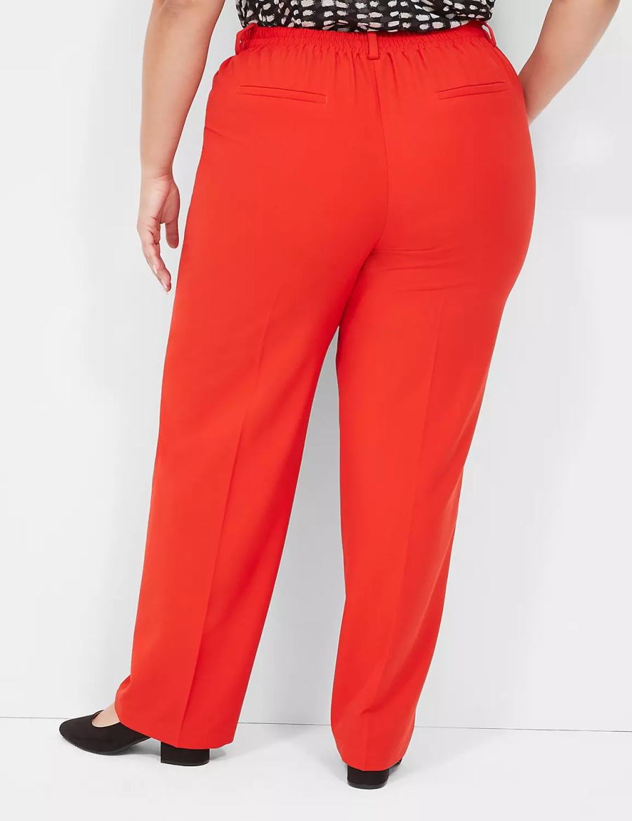 Red Lane Bryant Perfect Drape Pull-On Straight Women Pants | YBH845QV