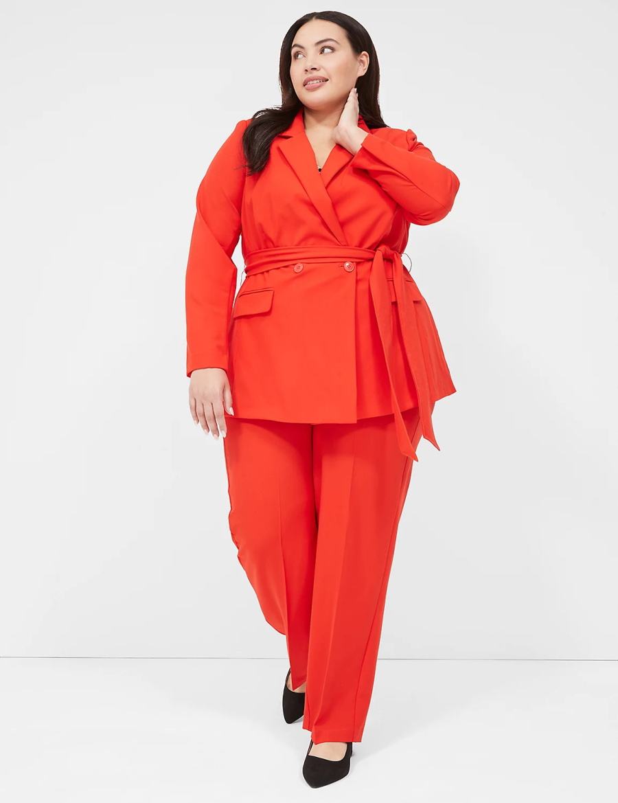 Red Lane Bryant Perfect Drapeed Women Blazers | BWV5776SE