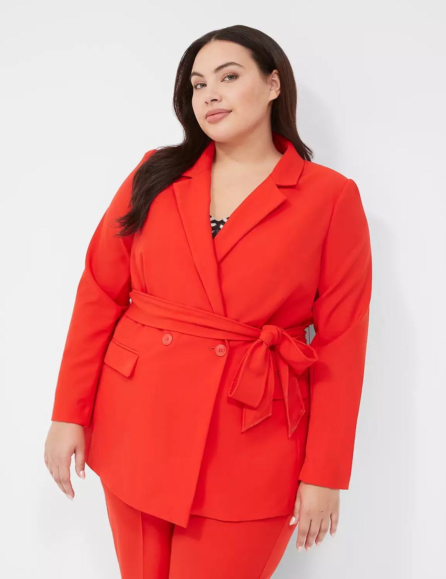 Red Lane Bryant Perfect Drapeed Women Blazers | BWV5776SE