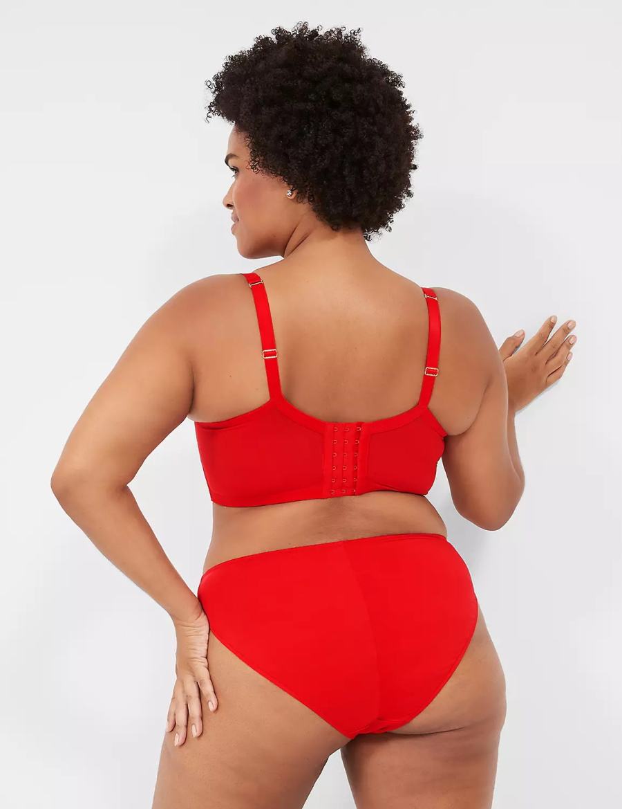 Red Lane Bryant Zip-Front French Women Briefs | EDD1435OH