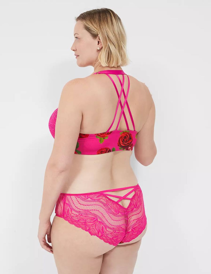 Rose Fuchsia Lane Bryant Boost Plunge Women Bralettes | NJU6960UA