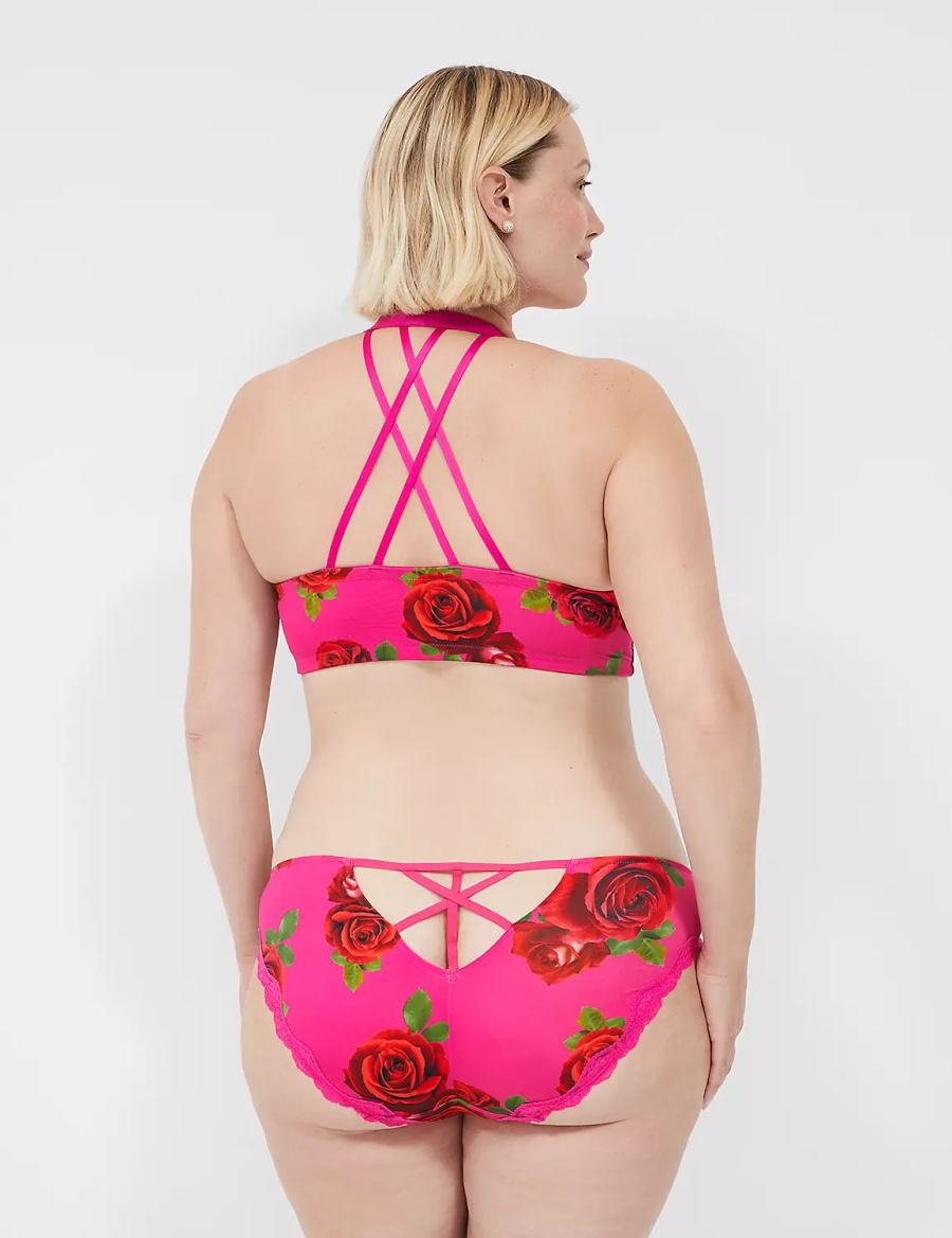 Rose Fuchsia Lane Bryant Lace-Trim Women Bikini Panty | IFA1295VU