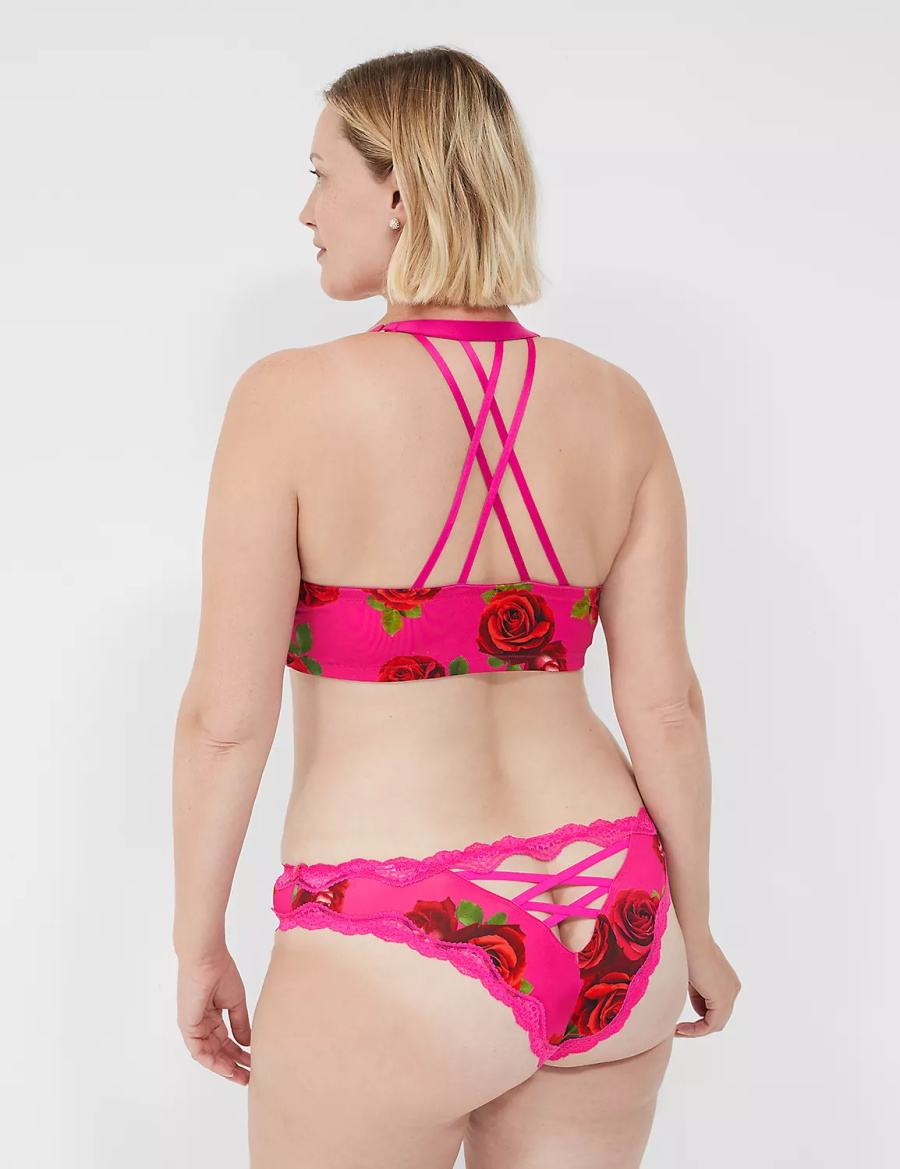 Rose Fuchsia Lane Bryant Strappy-Back Tanga Women Briefs | JTR8850EQ