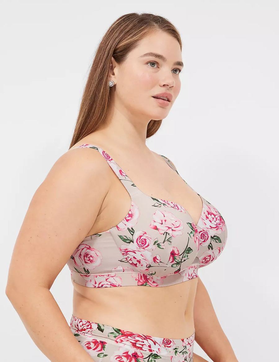 Rose Grey Lane Bryant Comfort Bliss Lightly Lined Women Balconette Bra | ZWZ8348HQ