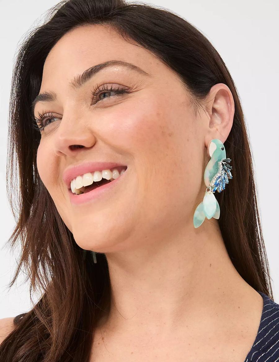 Silver Lane Bryant Blue Parrot Statement Women Earrings | SMA5922II