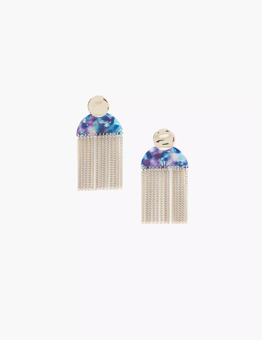 Silver Lane Bryant Blue Tassel Drop Women Earrings | VQU8680NH