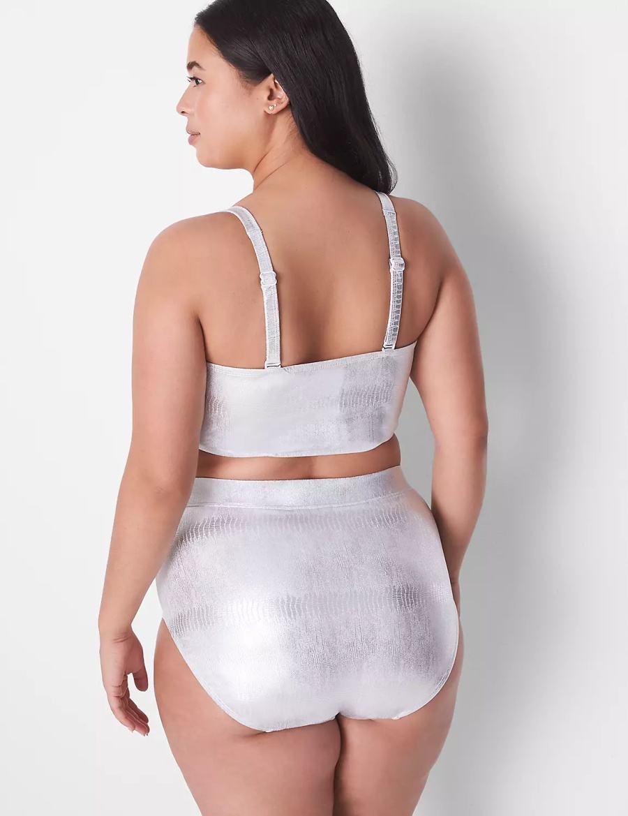 Silver Lane Bryant Foil Swim Women Briefs | ZSA4296SI