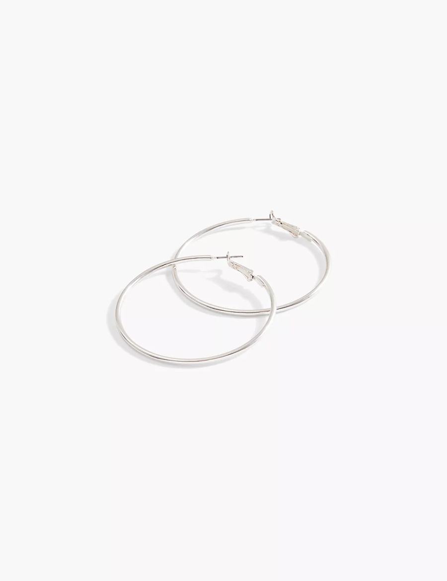 Silver Lane Bryant Large Women Hoop Earrings | FOV4219KT