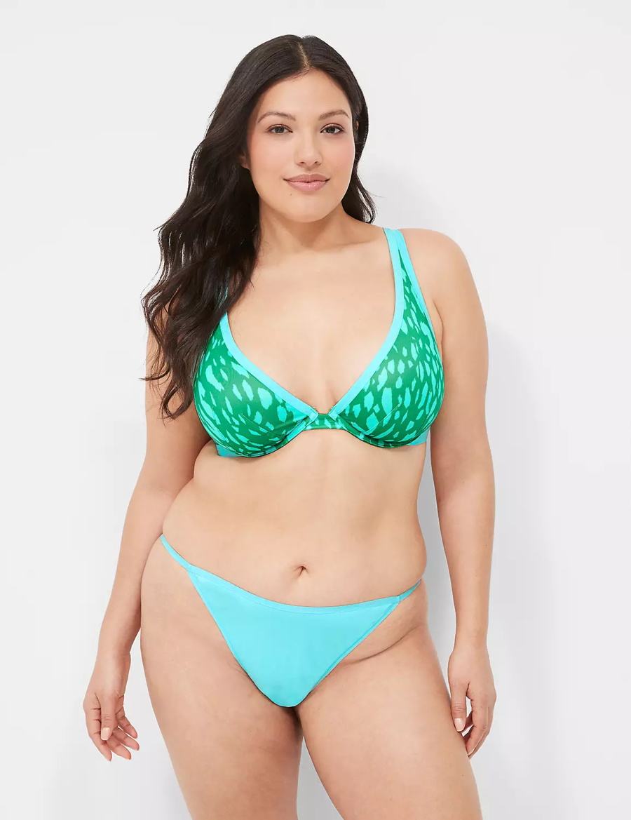 Turquoise Lane Bryant Crush Cotton G-String Women Briefs | YKO2684SH