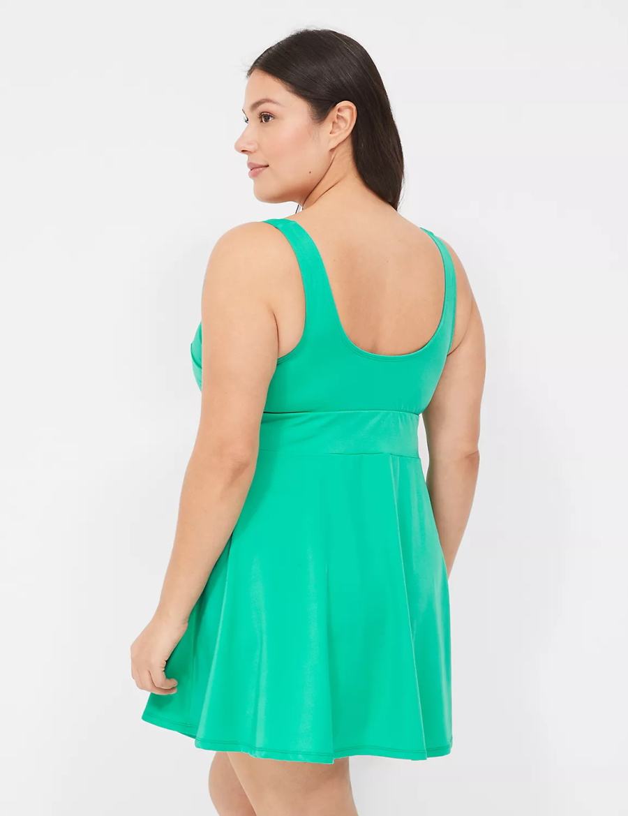 Turquoise Lane Bryant No-Wire Scoop-Neck Swim Women Dress | FCZ7770KH