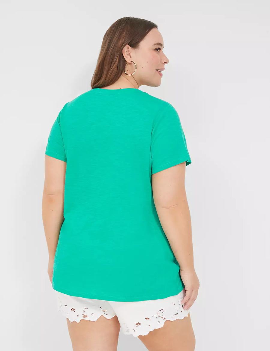 Turquoise Lane Bryant Paradise Graphic Tee Women T Shirts | GLV1097YZ