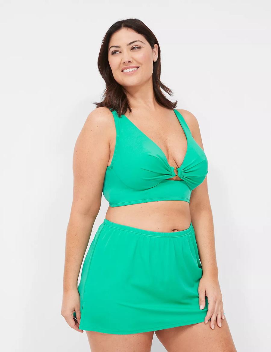 Turquoise Lane Bryant Underwire Longline O-Ring Women Bikini Top | DJK8525CY