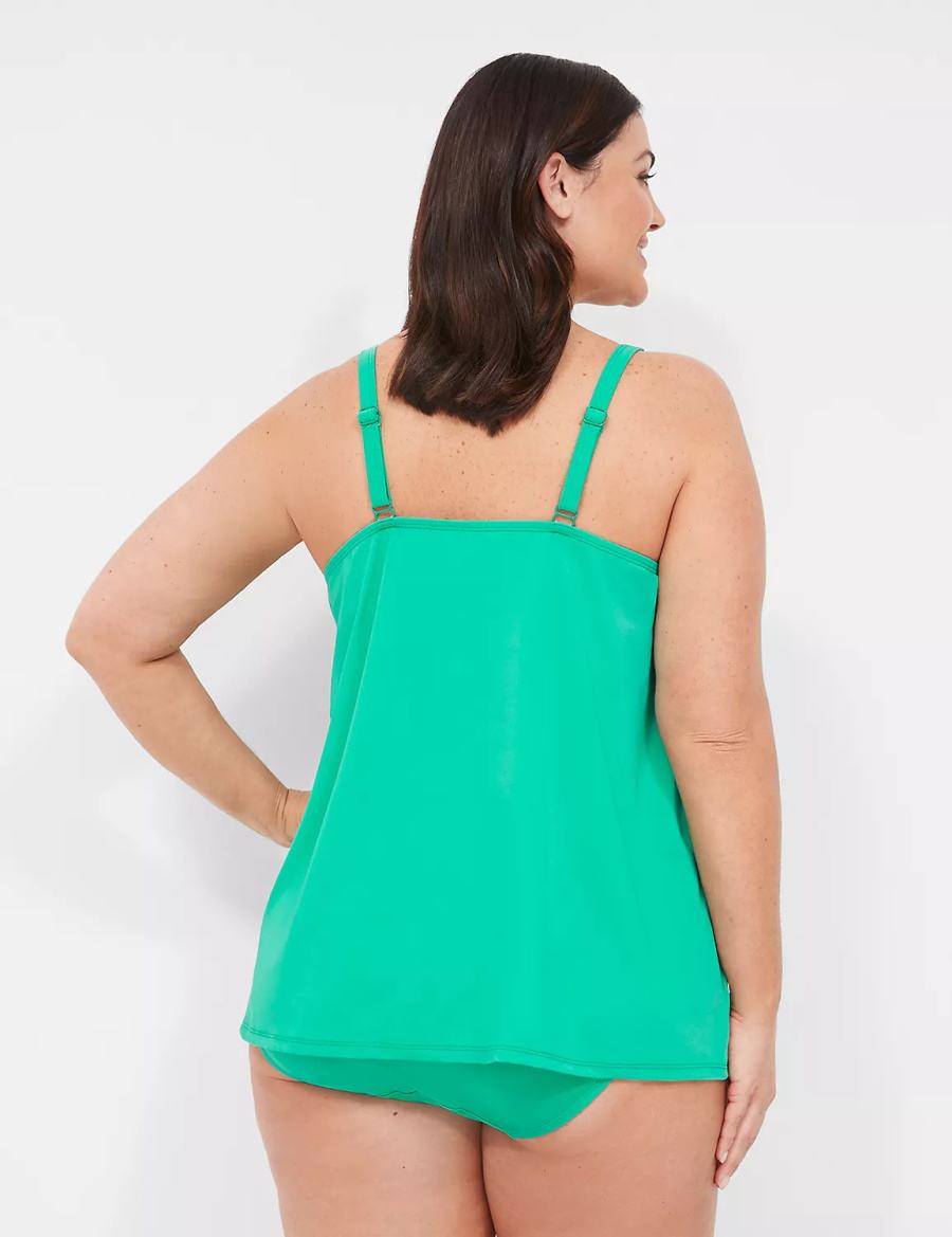 Turquoise Lane Bryant Underwire O-Ring Tankini Women Bikini Top | OAJ781IS