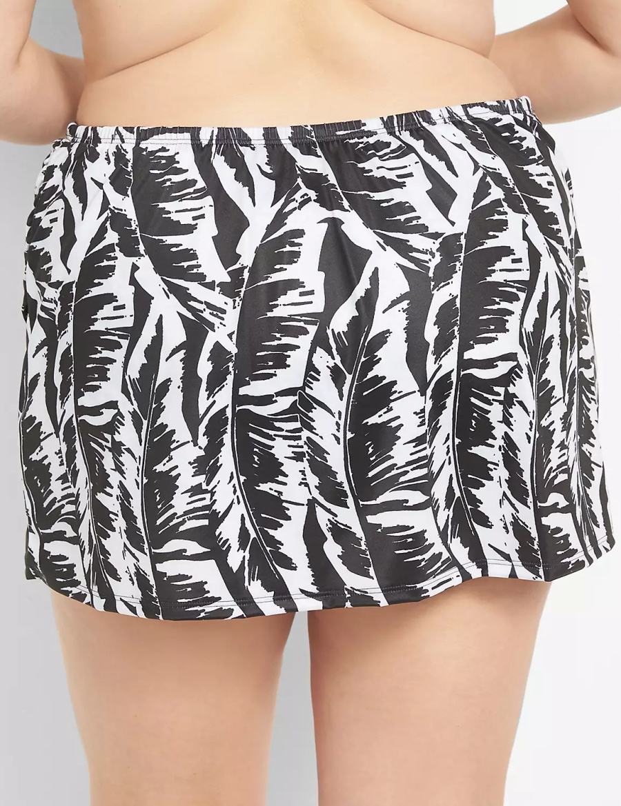 White Black Lane Bryant Faux-Wrap Swim Women Skirts | SGV7892HJ