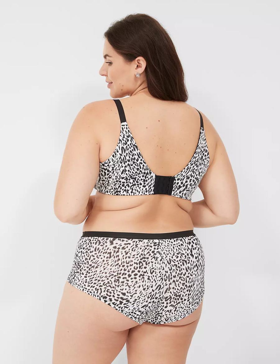 White Black Lane Bryant No-Show Boyshort Women Briefs | CTI1110JK