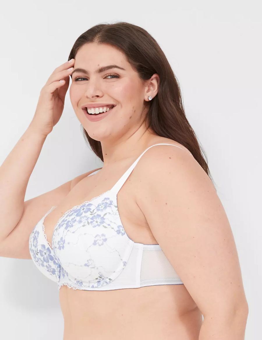 White Lane Bryant Boost Plunge With Lace Women Bralettes | NTT7144DI