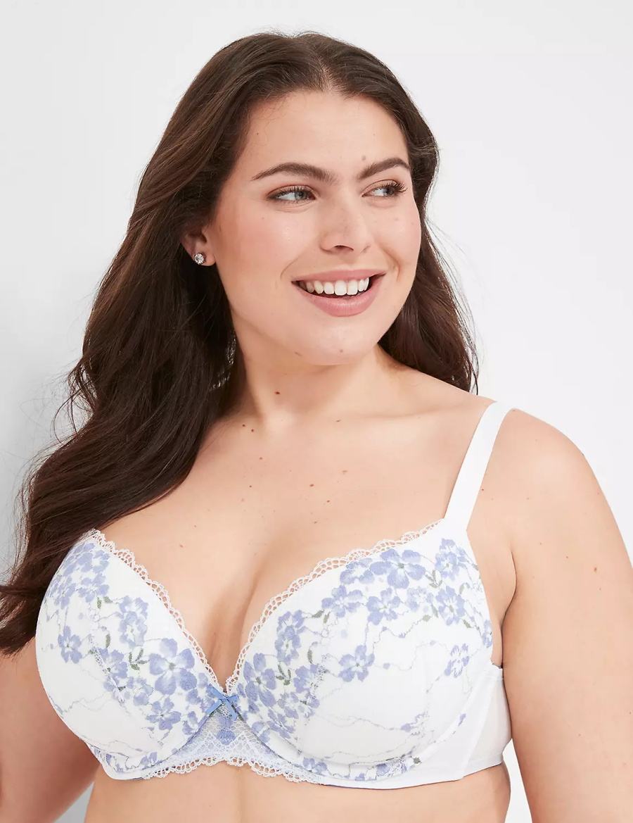 White Lane Bryant Boost Plunge With Lace Women Bralettes | NTT7144DI