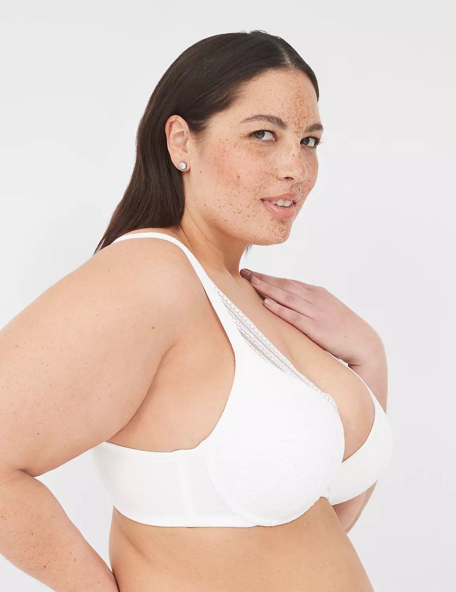 White Lane Bryant Boost Plunge With Lace Women Bralettes | JLC478KT