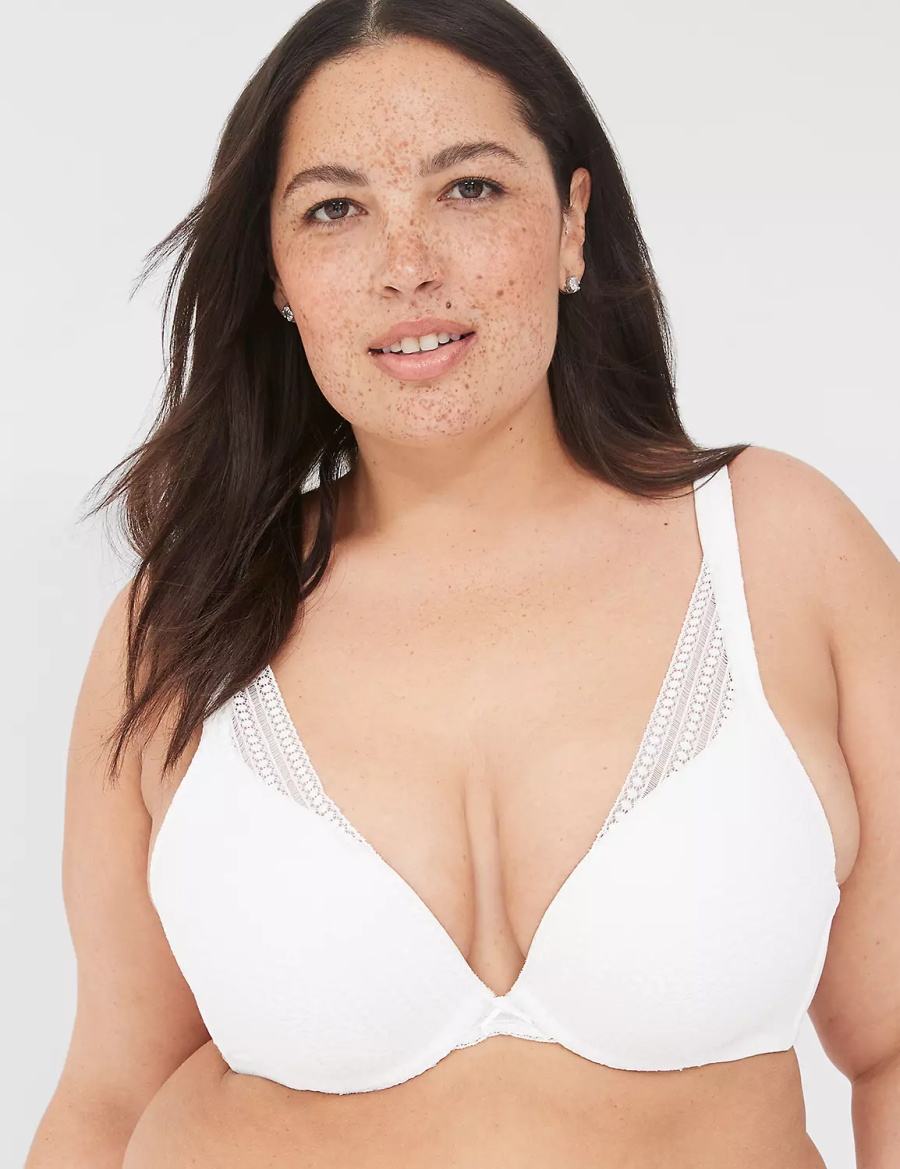 White Lane Bryant Boost Plunge With Lace Women Bralettes | JLC478KT