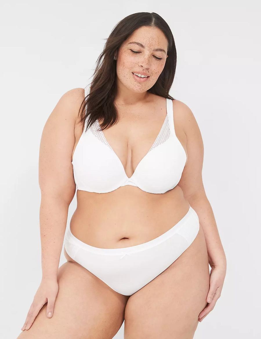 White Lane Bryant Boost Plunge With Lace Women Bralettes | JLC478KT